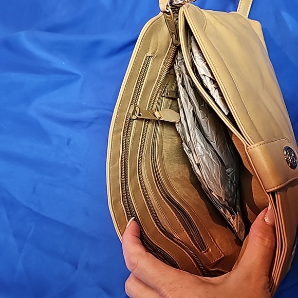 Vintage, New FS Originals Leather Hand Painted Yorkie by Mikki Purse Caramel - Picture 6 of 14